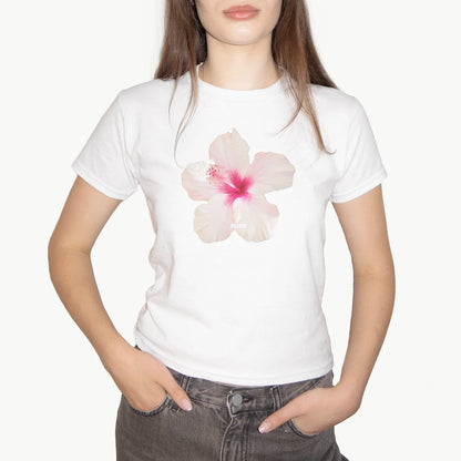 'WHITE HIBISCUS' BABY TEE